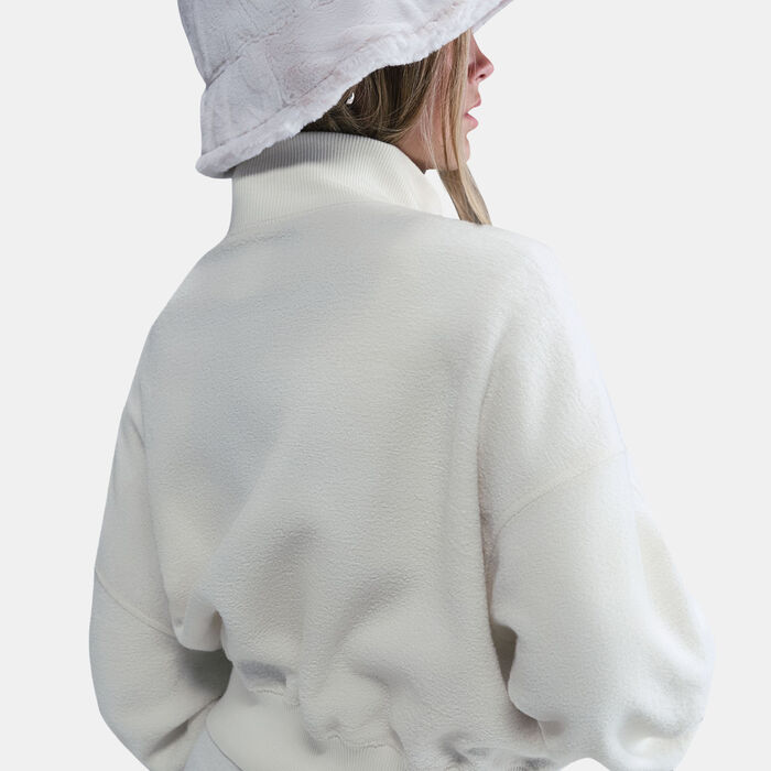 Nike Kids' Sportswear Fleece 1/4-Zip Top White image number 8