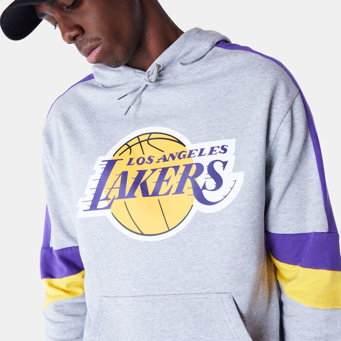 New Era Men's NBA Los Angeles Lakers Colourblock Hoodie Grey New Era Men's NBA Los Angeles Lakers Colourblock Hoodie Grey image number 3