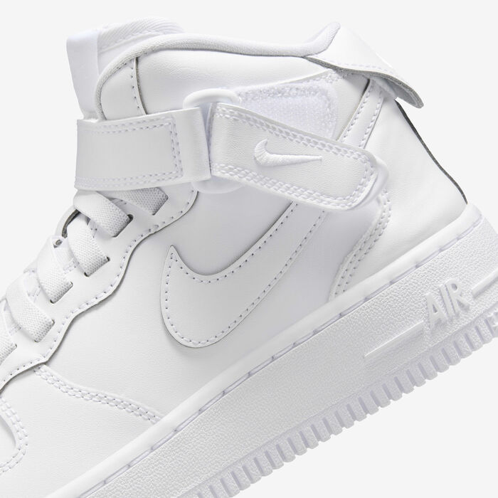 Nike Kids' Air Force 1 Mid EasyOn Shoes White image number 8