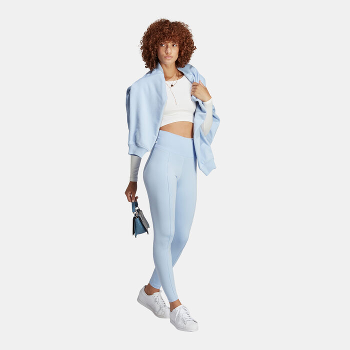 adidas Originals Women's Premium Essentials Pintuck Leggings Blue adidas Originals Women's Premium Essentials Pintuck Leggings Blue image number 2