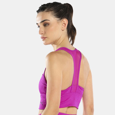 PUMA Women's Mid Impact Flawless Sports Bra Pink