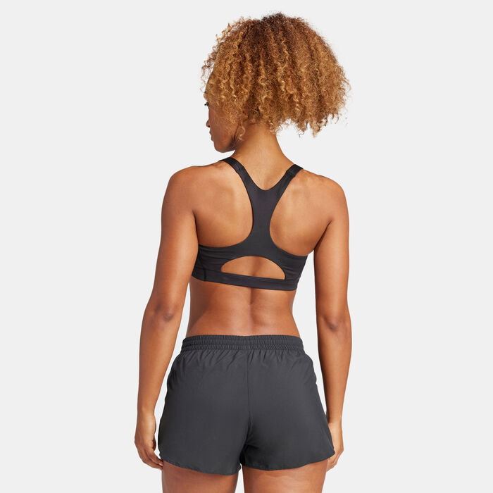 adidas Women's Adizero Essentials Run Medium-Support Sports Bra Black image number 1