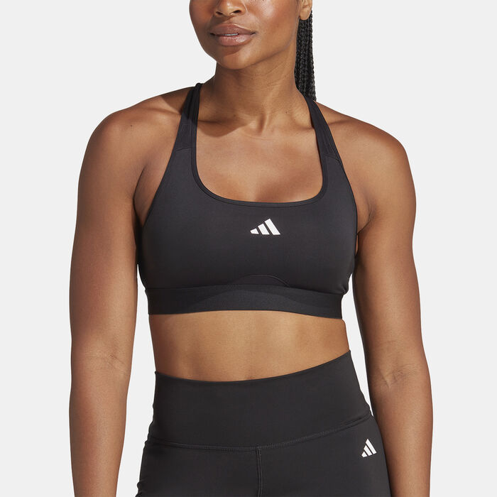 adidas Women's Powerimpact Medium-Support Training Sports Bra Black image number 3