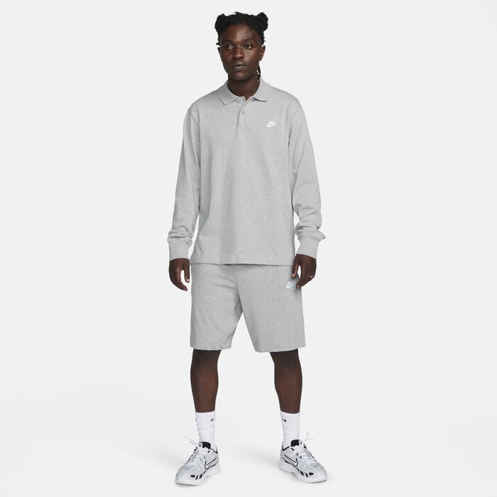 Nike Men's Club Long-Sleeve Polo Shirt Grey Nike Men's Club Long-Sleeve Polo Shirt Grey image number 6