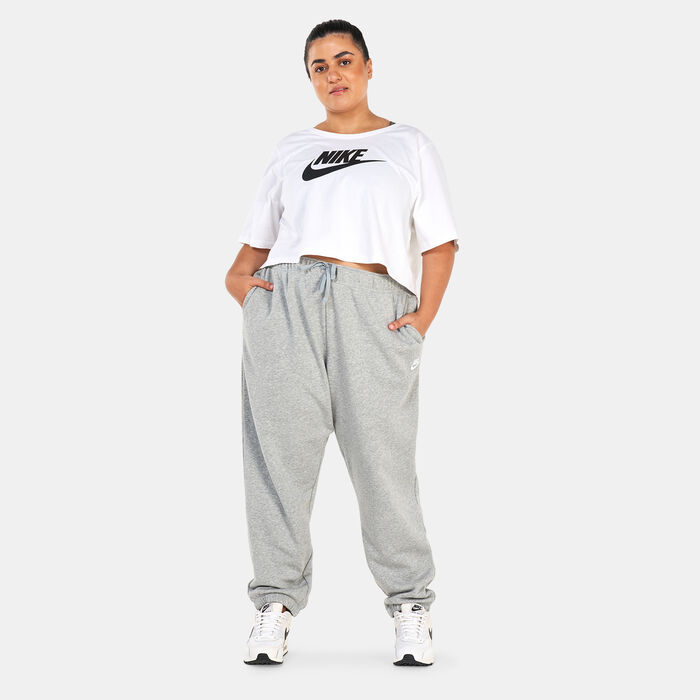 Nike Women's Sportswear Club Fleece Mid-Rise Oversized Track Pants (Plus Size) Grey Nike Women's Sportswear Club Fleece Mid-Rise Oversized Track Pants (Plus Size) Grey image number 2