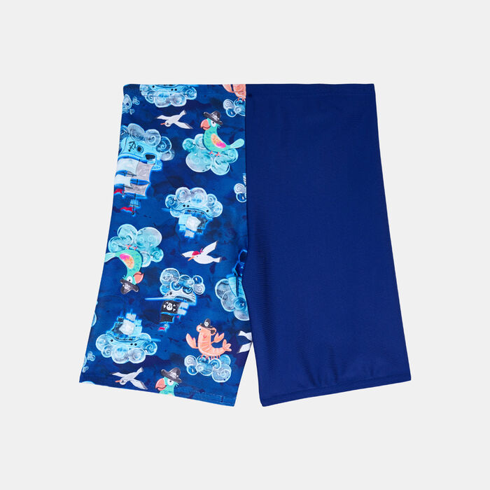 Speedo Kids' Digital Allover Print Swimming Jammer Shorts Blue image number 1
