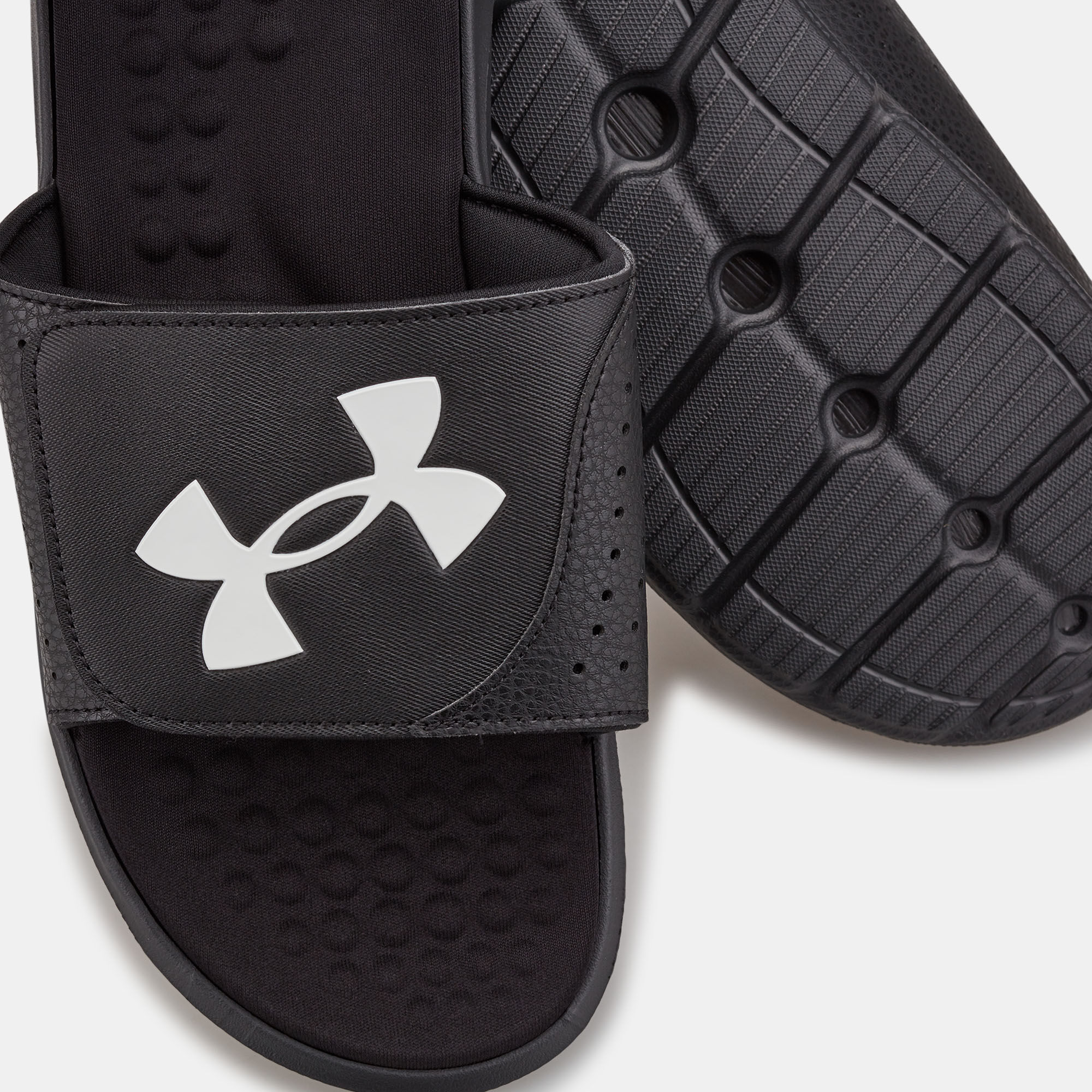 Black under armour flip flops sales