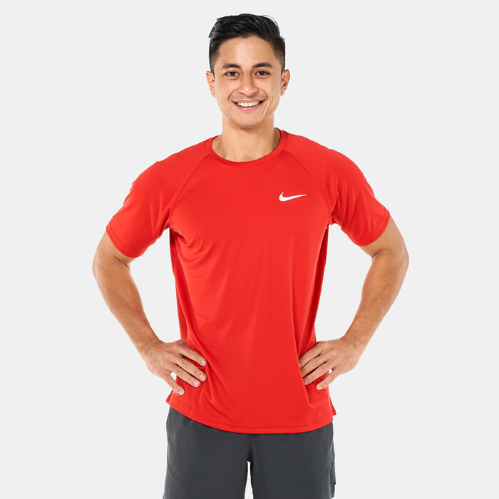 Nike Swim Men's Hydroguard Swimming Top Red Nike Swim Men's Hydroguard Swimming Top Red image number 0