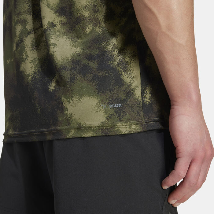 adidas Men's Train Essentials Seasonal Printed Training T-Shirt Green adidas Men's Train Essentials Seasonal Printed Training T-Shirt Green image number 4