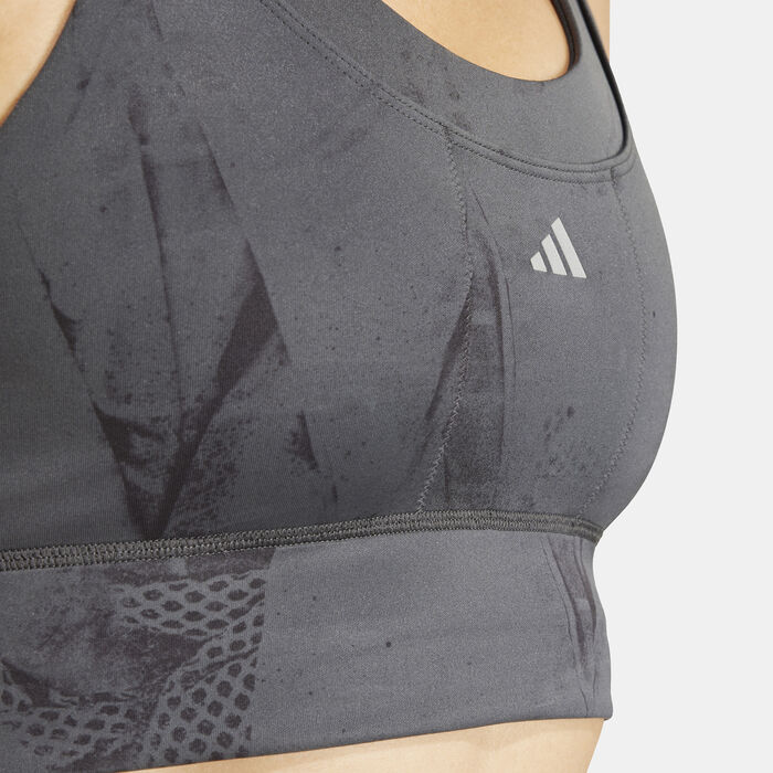 adidas Women's Run Pocket Medium-Support Training Sports Bra Black adidas Women's Run Pocket Medium-Support Training Sports Bra Black image number 3