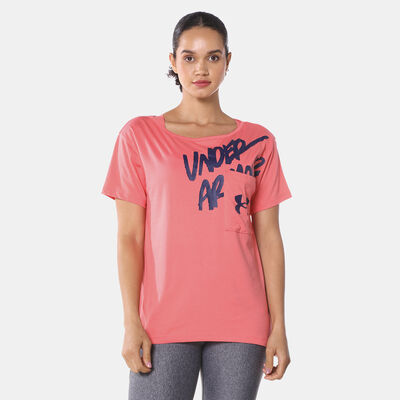Under Armour Women's UA Oversized Graphic T-Shirt Pink Under Armour Women's UA Oversized Graphic T-Shirt Pink