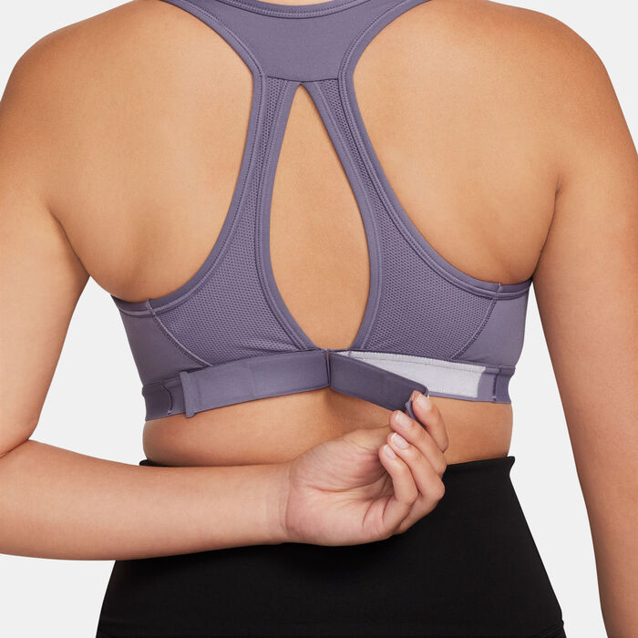 Nike Women's Swoosh High Support Non-Padded Sports Bra Grey Nike Women's Swoosh High Support Non-Padded Sports Bra Grey image number 2