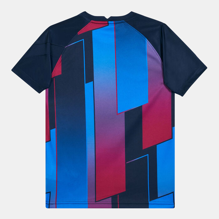 Nike Kids' F.C. Barcelona Pre-Match T-Shirt- 2021/22 Blue Nike Kids' F.C. Barcelona Pre-Match T-Shirt- 2021/22 Blue image number 1