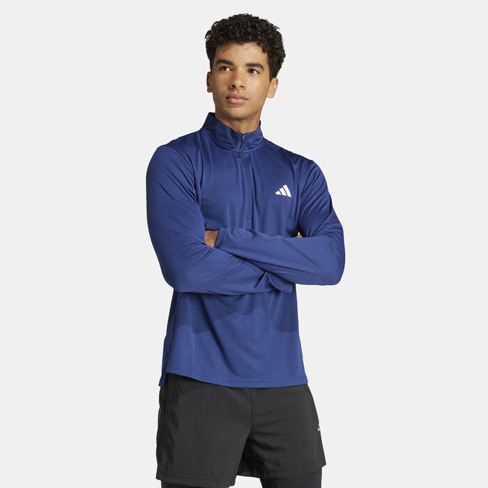 adidas Men's Train Essentials Training 1/4-Zip Top Blue image number 0