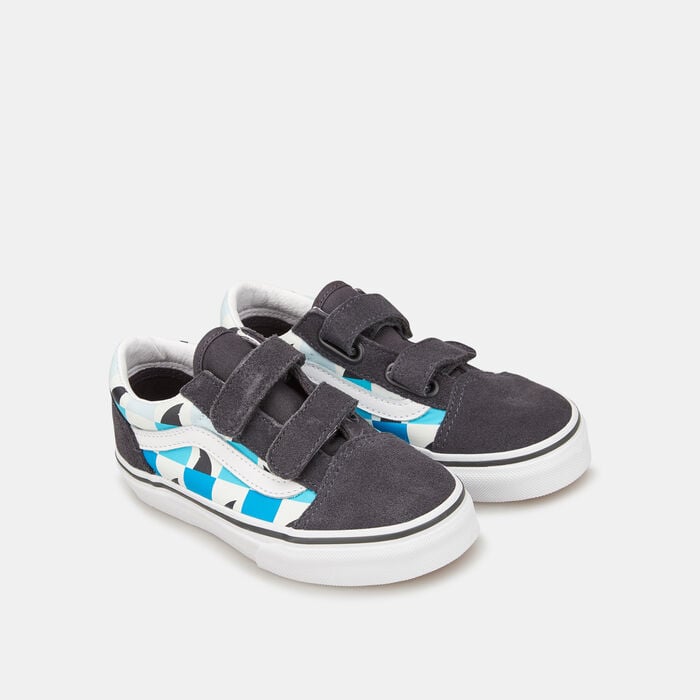 Vans Kids' Glow Checkerboard Sharks Old Skool Unisex Shoe Grey Vans Kids' Glow Checkerboard Sharks Old Skool Unisex Shoe Grey image number 1