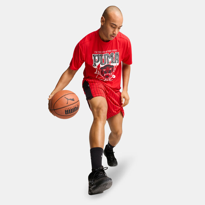 PUMA Men's Rival Rage Basketball T-Shirt Red image number 1