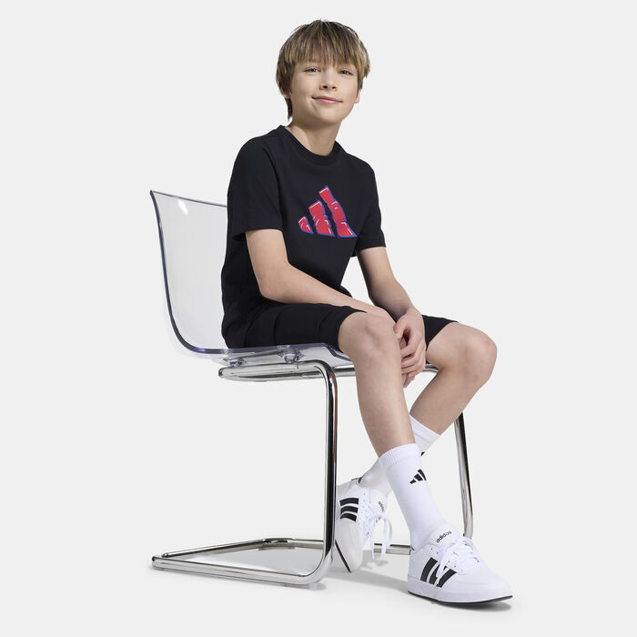 adidas Kids' Graffiti Graphic T-Shirt Black image number 2