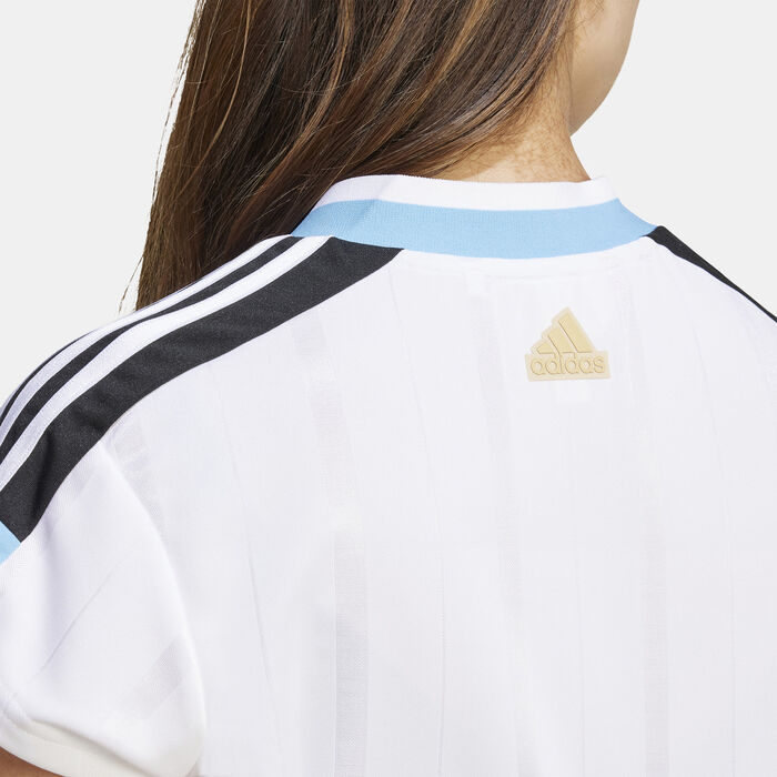 adidas Women's Tiro Cut 3-Stripes Cropped Jersey White adidas Women's Tiro Cut 3-Stripes Cropped Jersey White image number 4