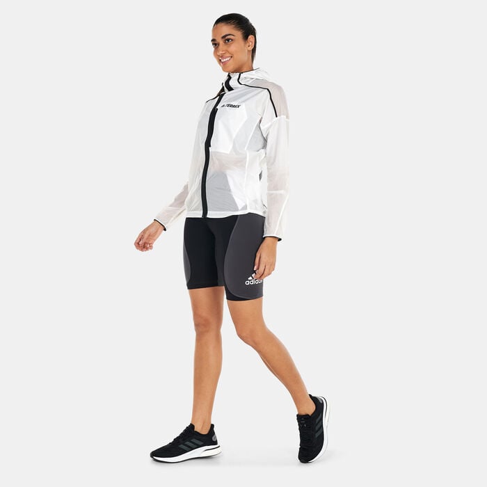 adidas Women's Terrex Agravic Windweave Wind Jacket White adidas Women's Terrex Agravic Windweave Wind Jacket White image number 2