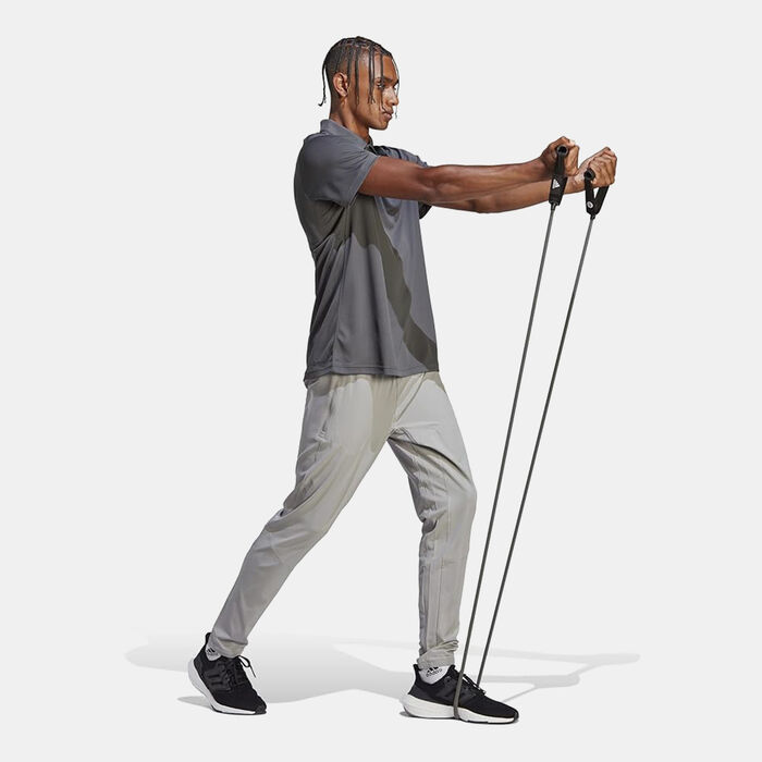 adidas Men's Train Essentials 3-Stripes Training Polo Shirt Grey adidas Men's Train Essentials 3-Stripes Training Polo Shirt Grey image number 2