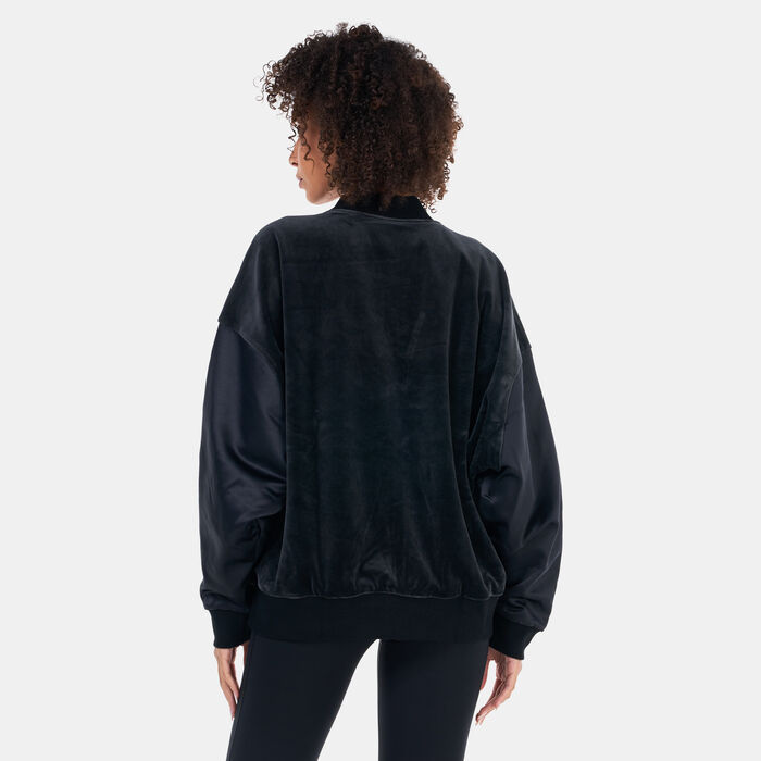 adidas Women's Embossed Monogram Reversible Jacket Black adidas Women's Embossed Monogram Reversible Jacket Black image number 1
