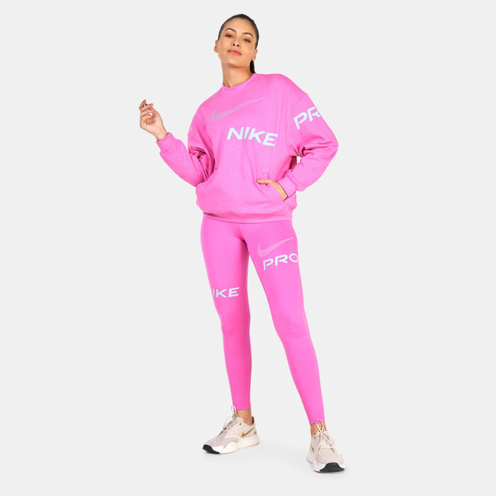 Nike Women's Dri-FIT Get Fit Graphic Crew Sweatshirt Pink Nike Women's Dri-FIT Get Fit Graphic Crew Sweatshirt Pink image number 2