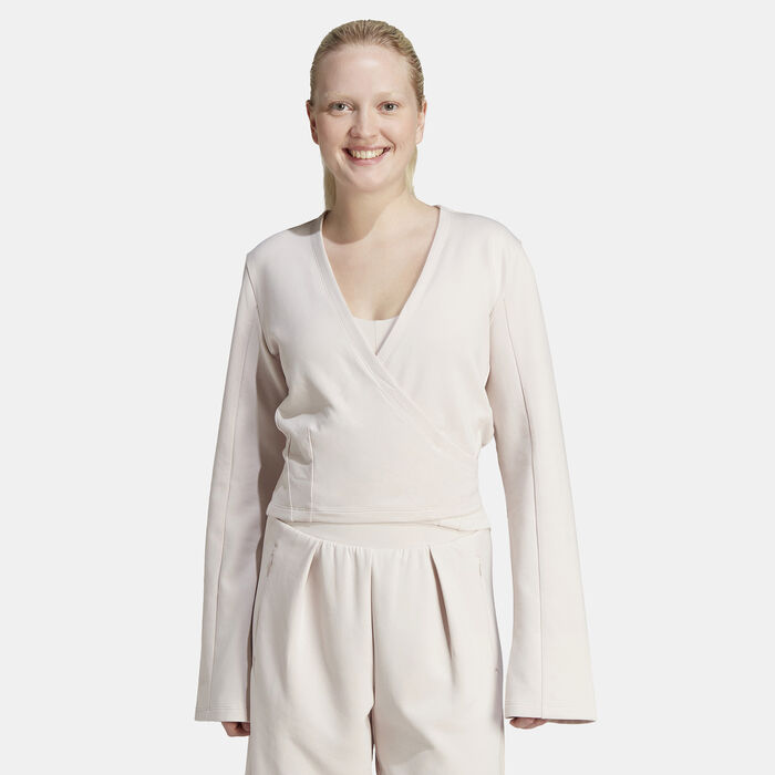 adidas Women's Yoga Cover-Up Training Top Beige image number 0