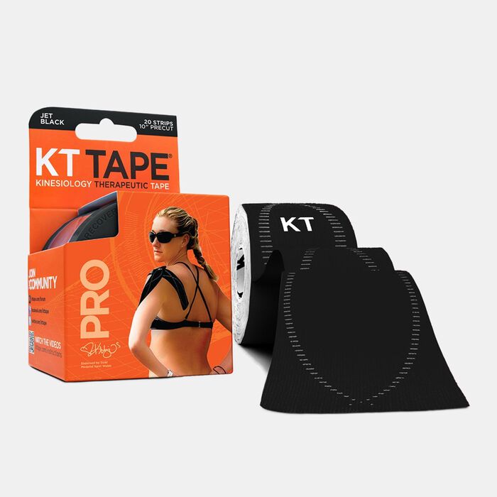 KT Tape Pro Pre-Cut Sports Tape Strips (20 Strips) Black KT Tape Pro Pre-Cut Sports Tape Strips (20 Strips) Black image number 0