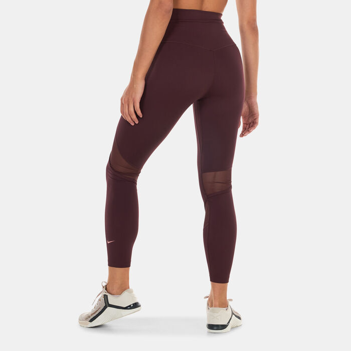 Nike Women's One Mesh-Panelled 7/8 Training Leggings Brown Nike Women's One Mesh-Panelled 7/8 Training Leggings Brown image number 1