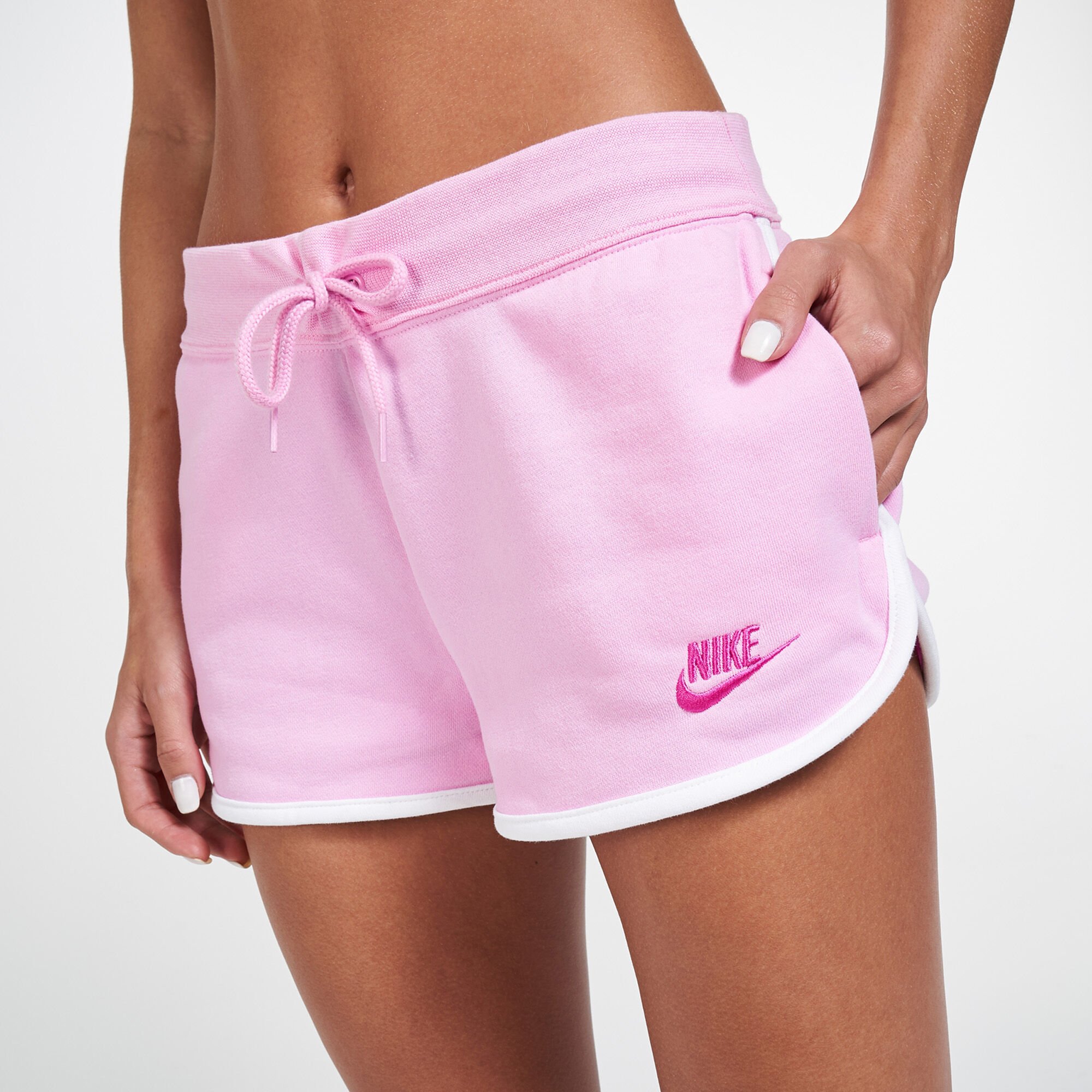 Buy Nike Women s Sportswear Heritage Fleece Shorts Pink in KSA SSS