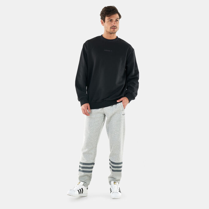 adidas Originals Men's Trefoil Linear Crew Sweatshirt Black adidas Originals Men's Trefoil Linear Crew Sweatshirt Black image number 2