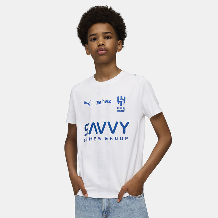 PUMA Kids' Al Hilal 25/26 Away Replica Football Jersey White PUMA Kids' Al Hilal 25/26 Away Replica Football Jersey White image number 0