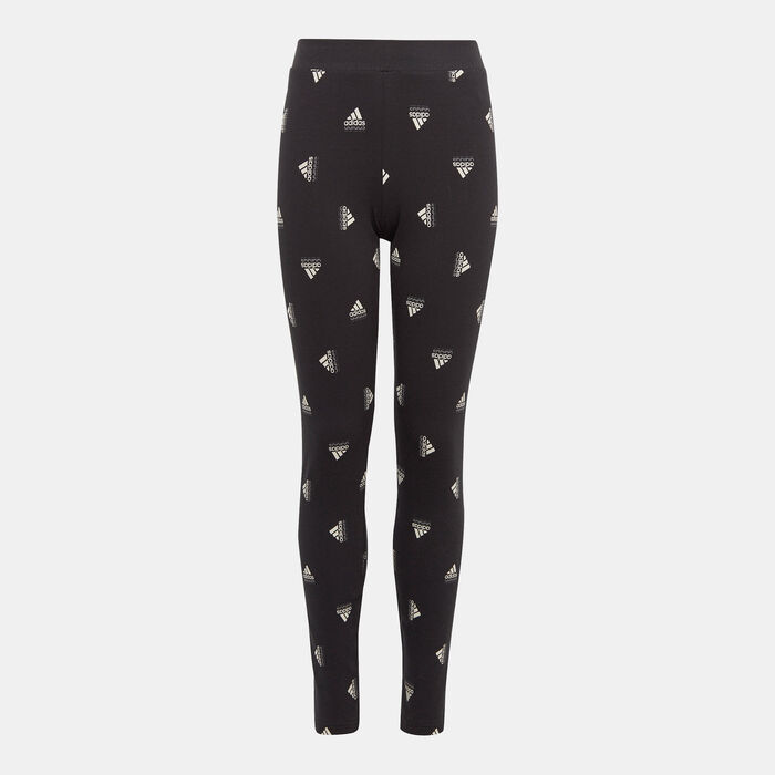 adidas Kids' Brand Love Print Leggings Black adidas Kids' Brand Love Print Leggings Black image number 0