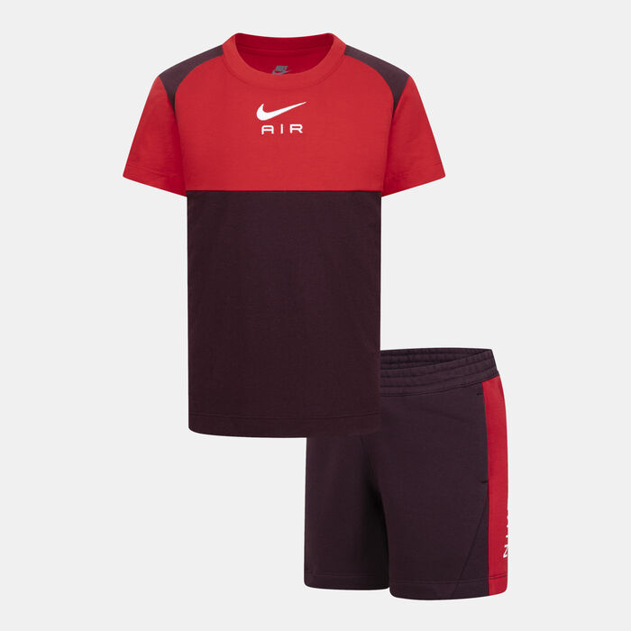 Nike Kids' Air Fleece T-Shirt and Shorts Set Red Nike Kids' Air Fleece T-Shirt and Shorts Set Red image number 0