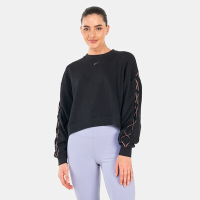 Nike Women's Dri-FIT Get Fit French Terry Crewneck Novelty Sweatshirt Black Nike Women's Dri-FIT Get Fit French Terry Crewneck Novelty Sweatshirt Black
