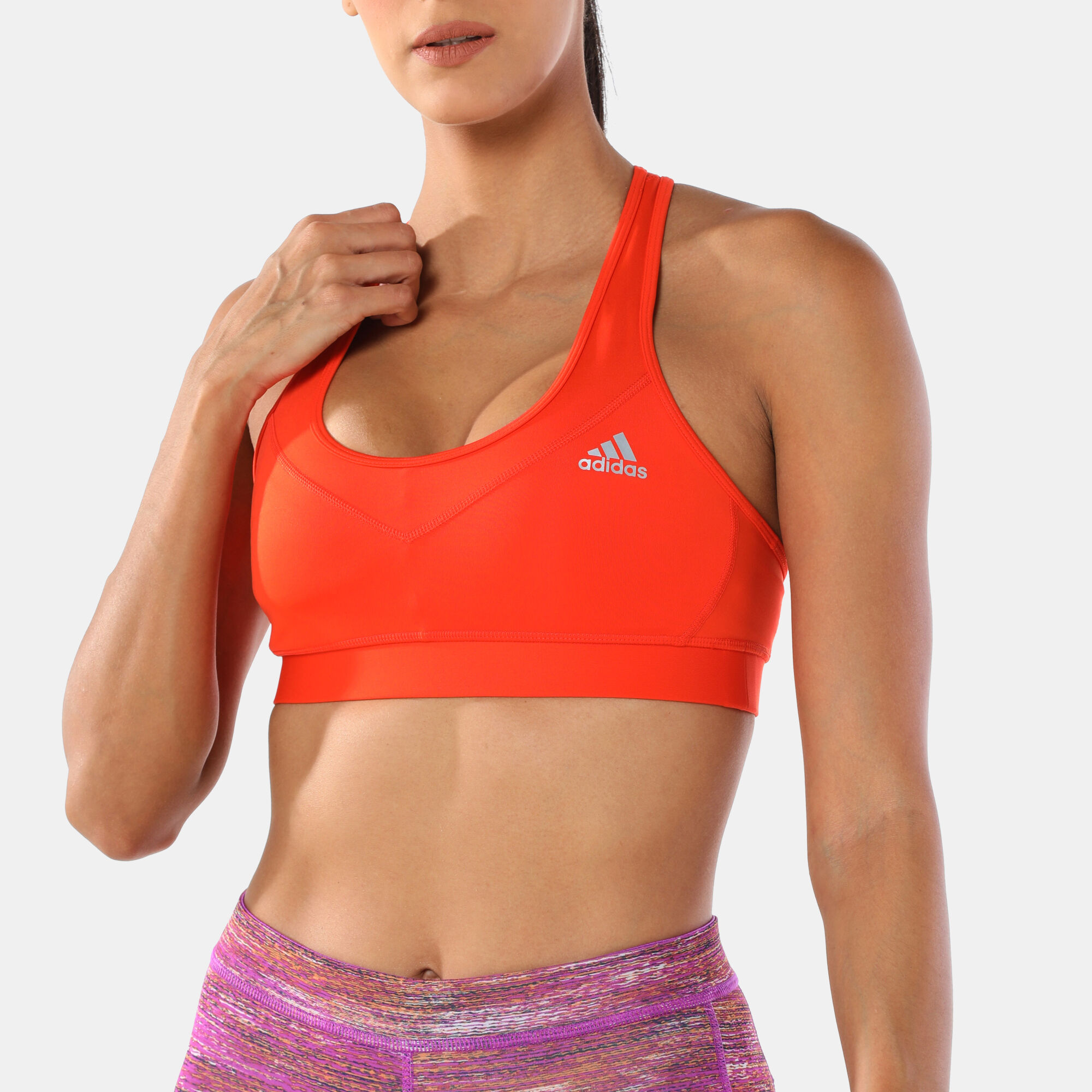 Adidas orange best sale sports bra