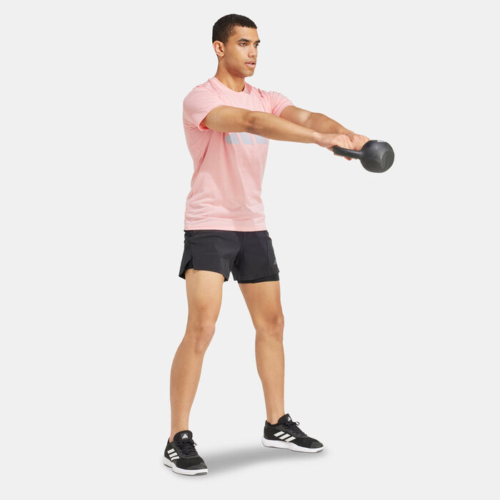 adidas Men's Train Essentials Feelready Logo Training T-Shirt Pink image number 2