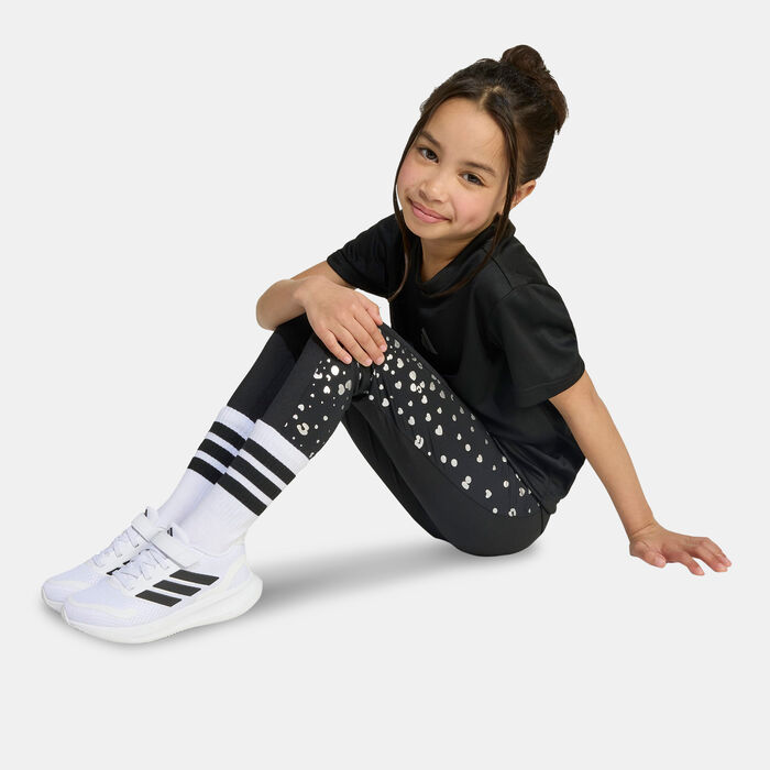 adidas Kids' Train Essentials T-Shirt And Tights Set Black image number 4
