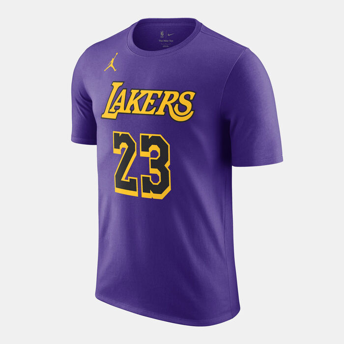 Jordan Men's LA Lakers Statement T-Shirt Purple Jordan Men's LA Lakers Statement T-Shirt Purple image number 0