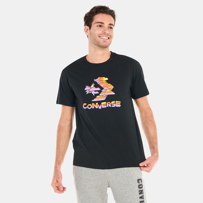 Converse Men's Chevron Clouds Graphic T-Shirt Black Converse Men's Chevron Clouds Graphic T-Shirt Black image number 0