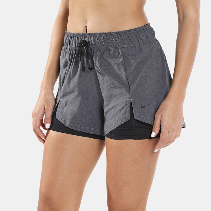 Nike Women's Flex Essential 2-in-1 Training Shorts White image number 3