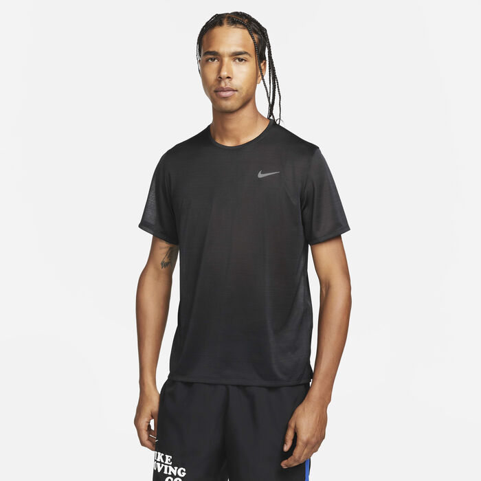 Nike Men's Dri-FIT Miler Running Top Black image number 0