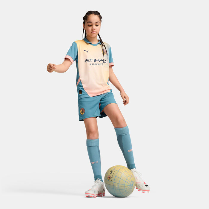 PUMA Kids' Manchester City 24/25 Replica Fourth Football Jersey Blue PUMA Kids' Manchester City 24/25 Replica Fourth Football Jersey Blue image number 2