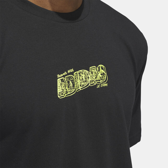 adidas Originals Men's Lil Stripe Crossroads Graphic T-Shirt Black image number 3