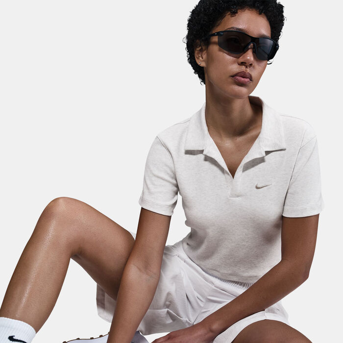 Nike Women's Sportswear Essential Polo Shirt White Nike Women's Sportswear Essential Polo Shirt White image number 4