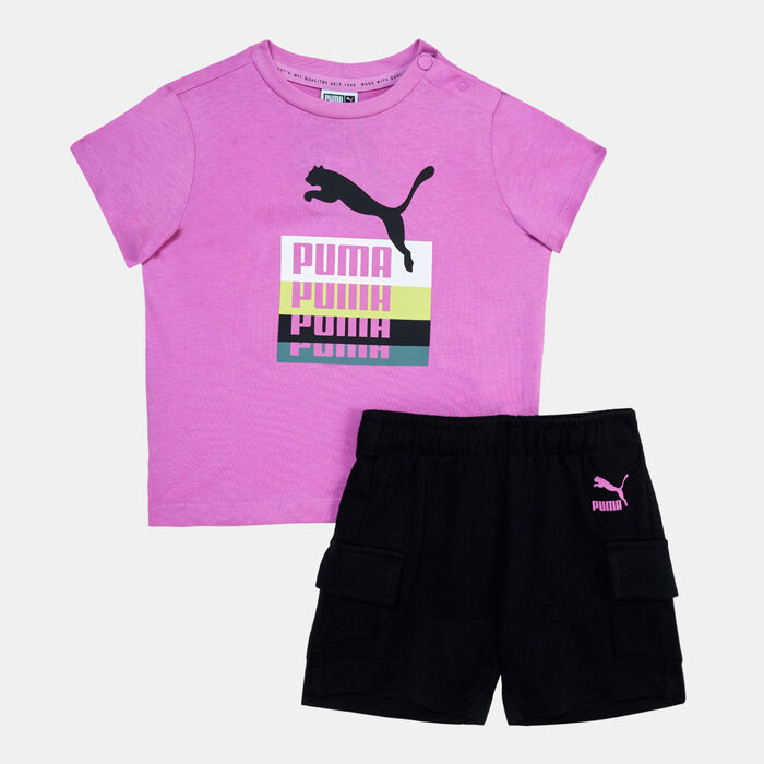 PUMA Kids' Minicats Brand Love Short Set Purple image number 0