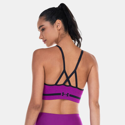 Under Armour Women's Seamless Long Heather Sports Bra Purple Under Armour Women's Seamless Long Heather Sports Bra Purple