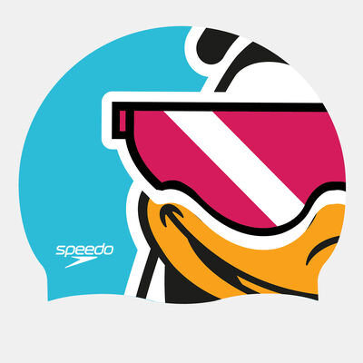 Speedo Kids' Printed Swimming Cap Blue Speedo Kids' Printed Swimming Cap Blue