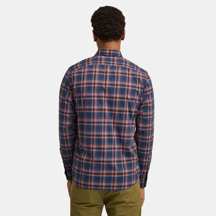 Timberland Men's Stretch Poplin Check Shirt Blue Timberland Men's Stretch Poplin Check Shirt Blue image number 1