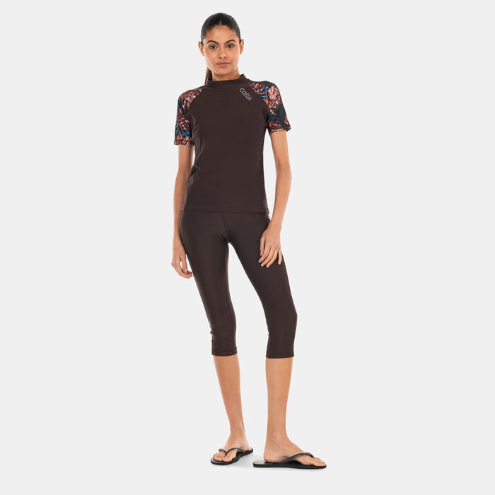 COEGA Women's Printed Rashguard Brown COEGA Women's Printed Rashguard Brown image number 2